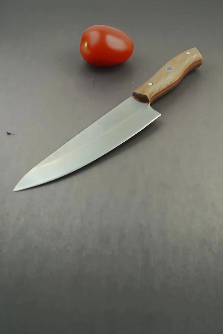 Alp Bıçakçılık N690 Profesyonel "Master" Şef Bıçağı - Koyu Kök Ceviz Kabza (29 cm)