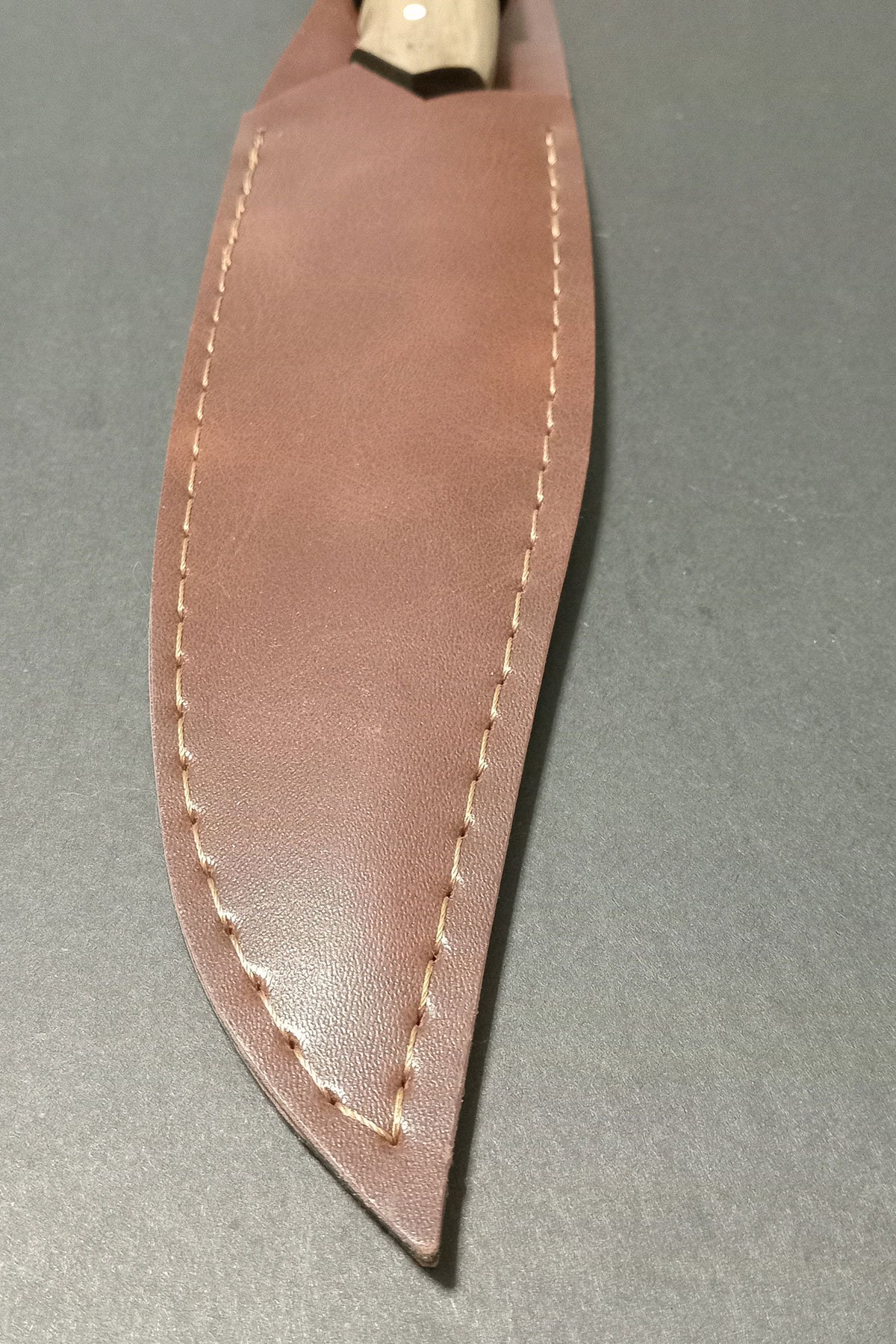 4034 Çelik Üç Hilal Motifli Bozkurt Başlı Kamp ve Outdoor Bıçağı (37 cm) – Hakiki Deri Kılıf ve Anahtarlık Hediyeli - Görsel 8