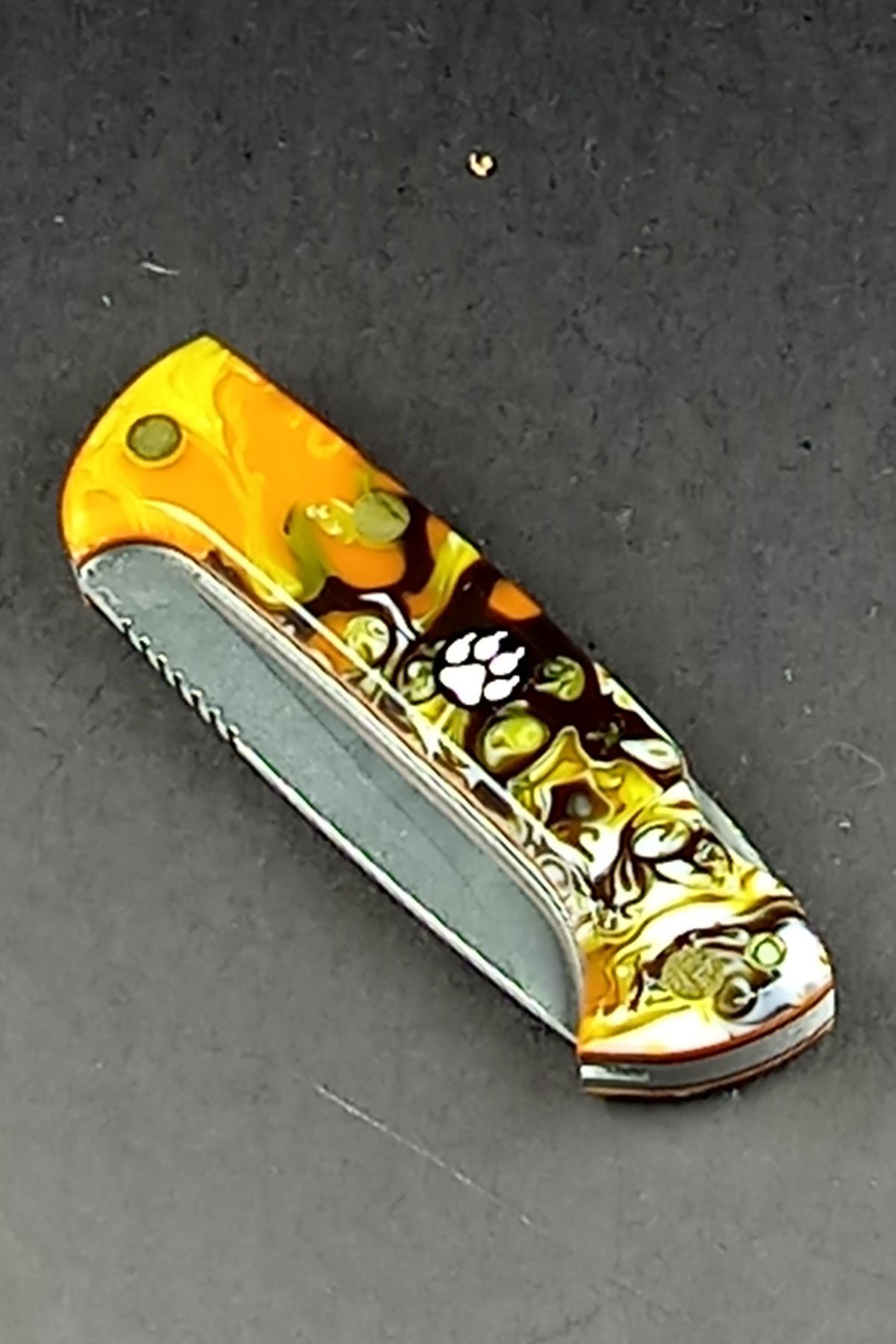 DepoTrend Göktürk Usta İmzalı N690 Full Epoksi Kabzeli Özel Tasarım Çakı 17.7CM - Görsel 9