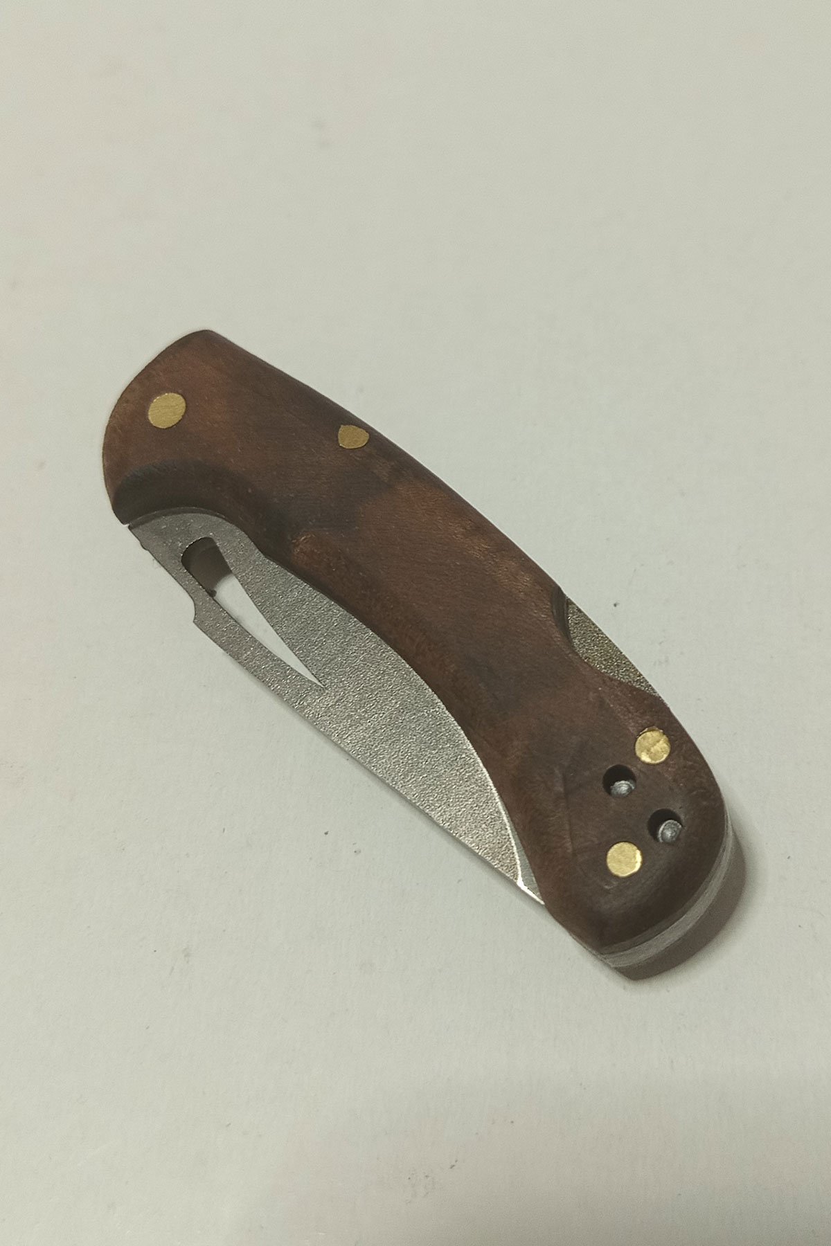 DepoTrend Terra 4034 Çelik Ahşap Kabzalı Sırttan Kilitli Çakı (15 cm)