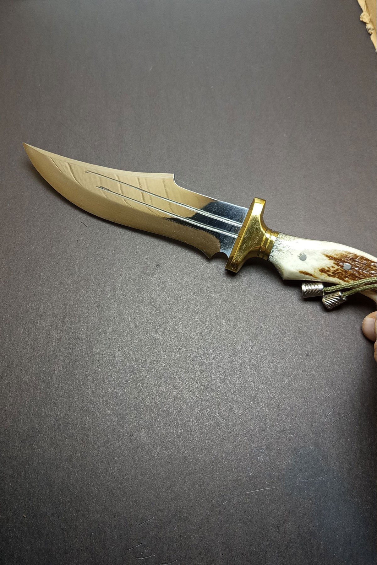 Gerçek Geyik Boynuzu Av Bıçağı Tam Kuyruk (31 cm) - Görsel 5