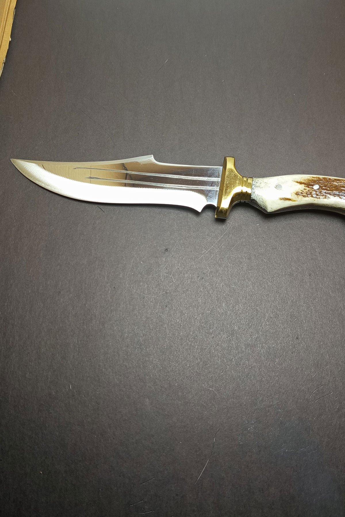 Gerçek Geyik Boynuzu Av Bıçağı Tam Kuyruk (31 cm) - Görsel 8