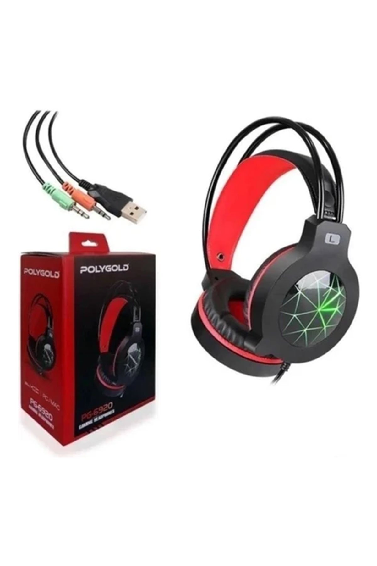 PolyGold PG-6920 Bilgisayar Kulaklığı Led Işıklı - Görsel 2