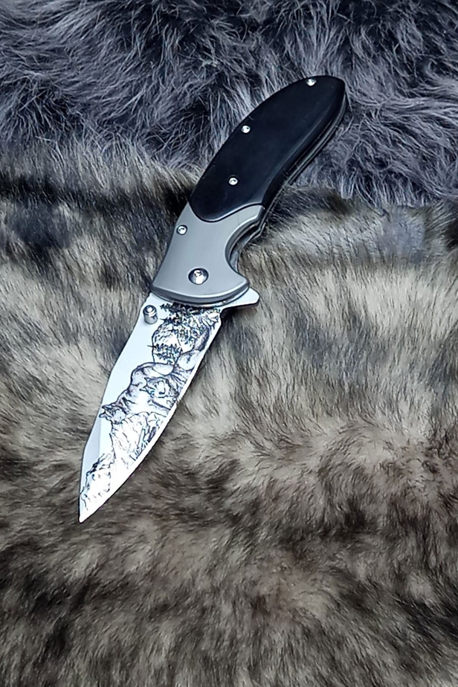 DepoTrend BS-43 Kurt Desenli Yarı Otomatik Çakı